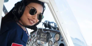 Female Pilot with Sunglasses